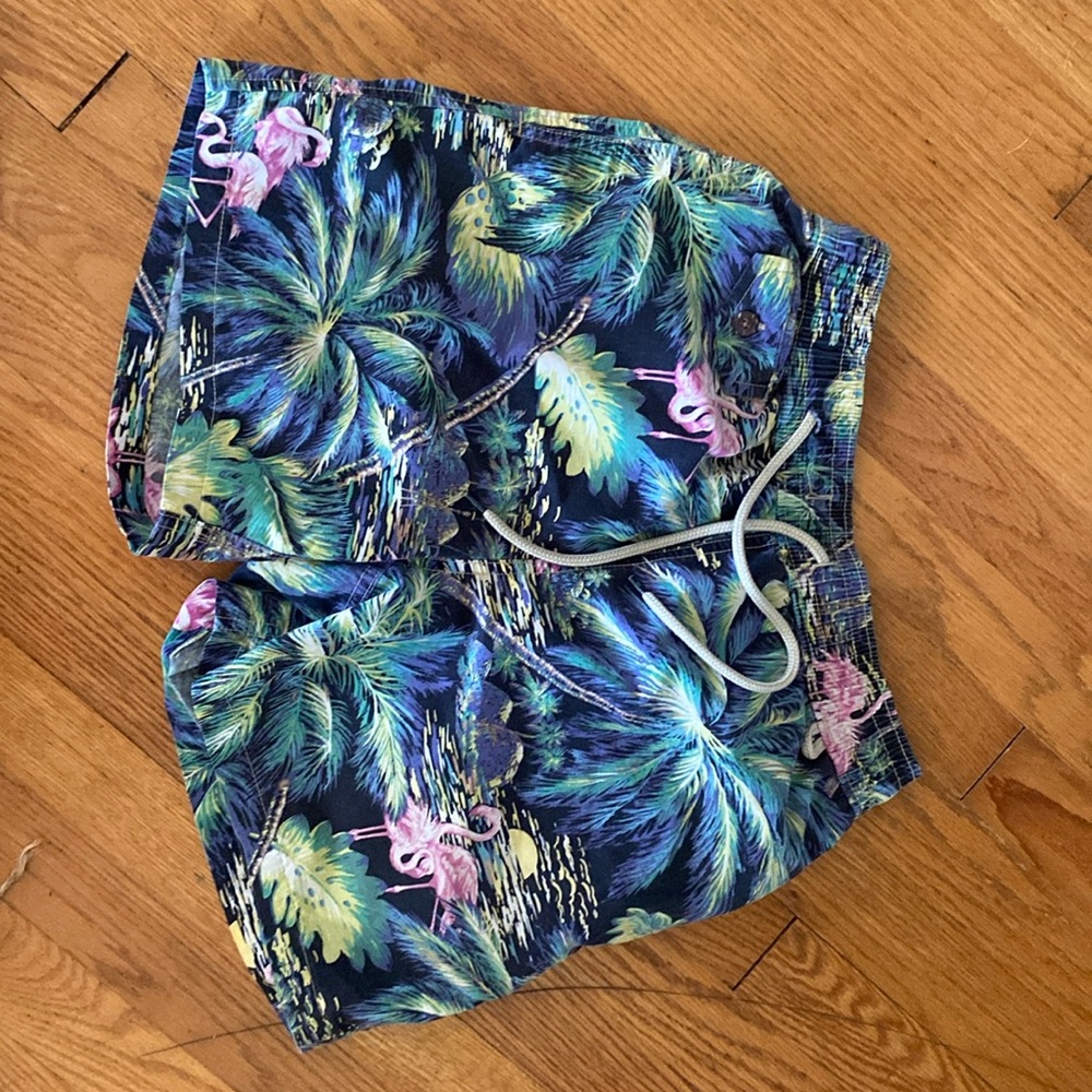 Polo Ralph Lauren Adult Mens Swim Shorts Trunks Size small Flamingo Tropical